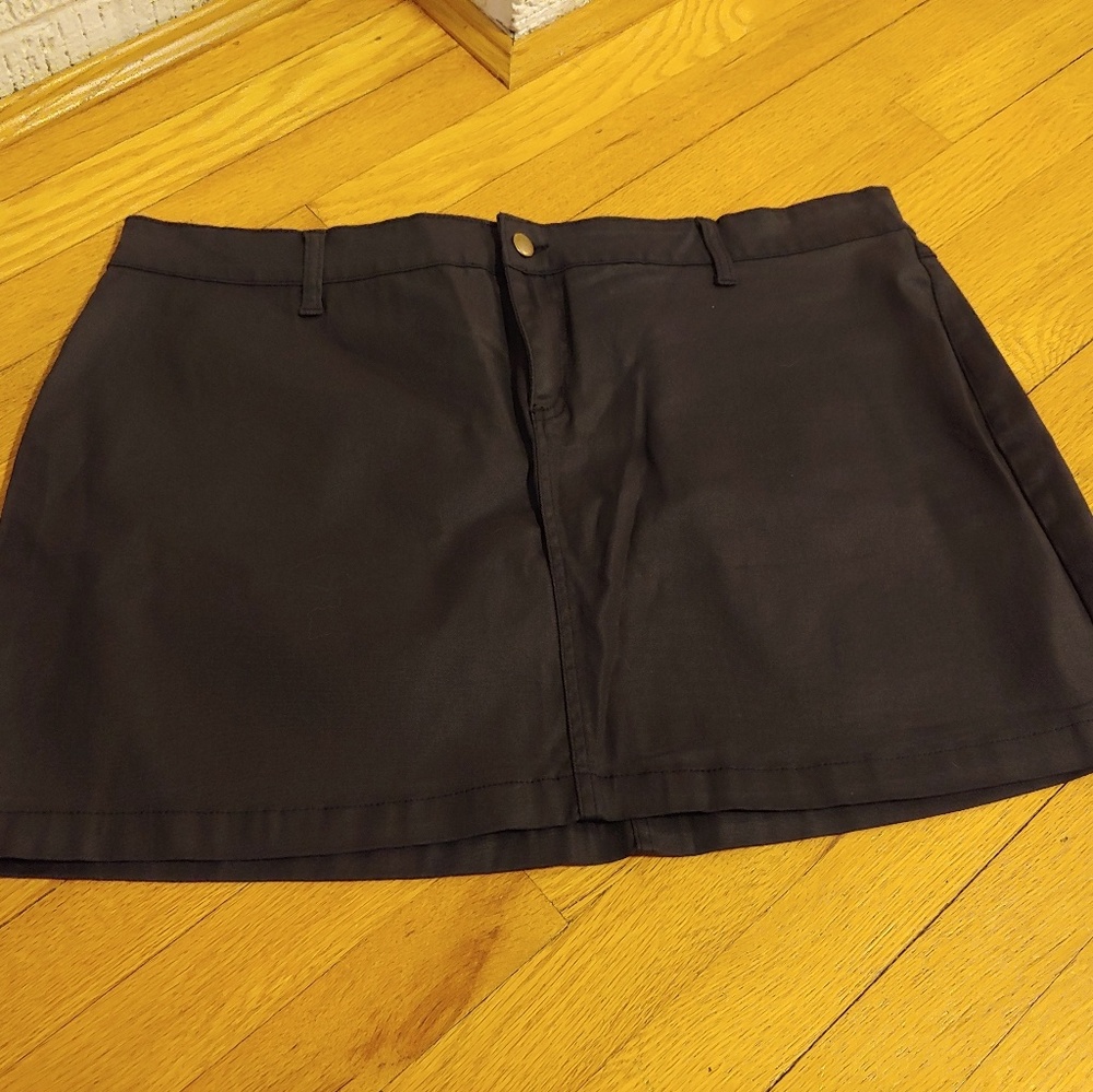 Simply Be black plus miniskirt
